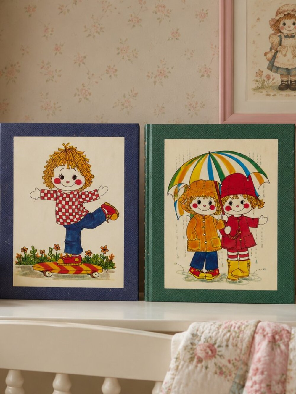 Vtg Rag Doll Photo Album Lot Sealed Nursery Decor Holly Hobbie Style Retro